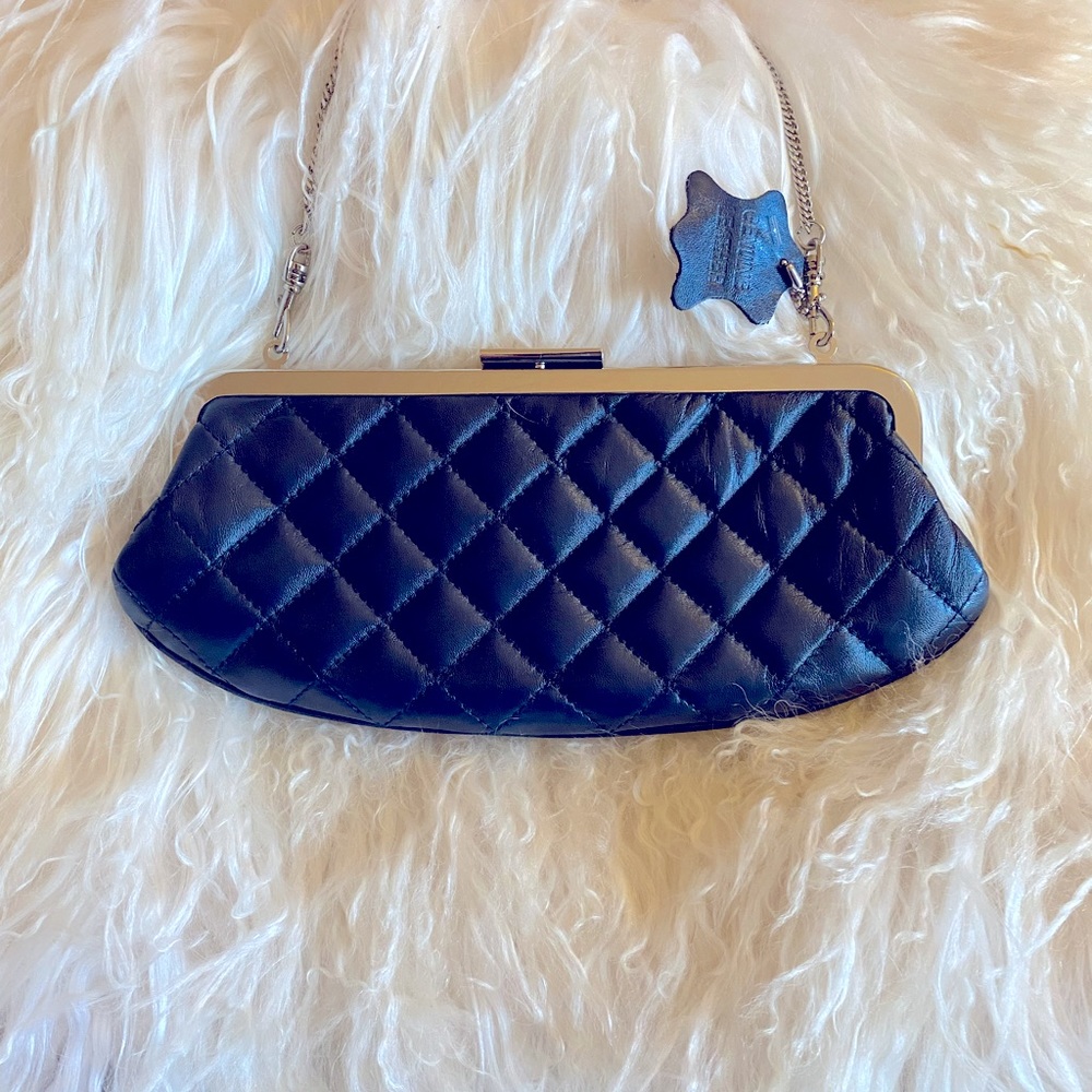 NWT Giani Bernini navy blue leather mini purse